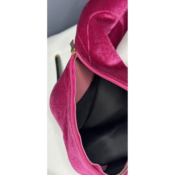 Over The Knee Velvet Boots Womens 6.5 US EU 37 Barbie Pink Pointed Toe Stiletto - Picture 5 of 16